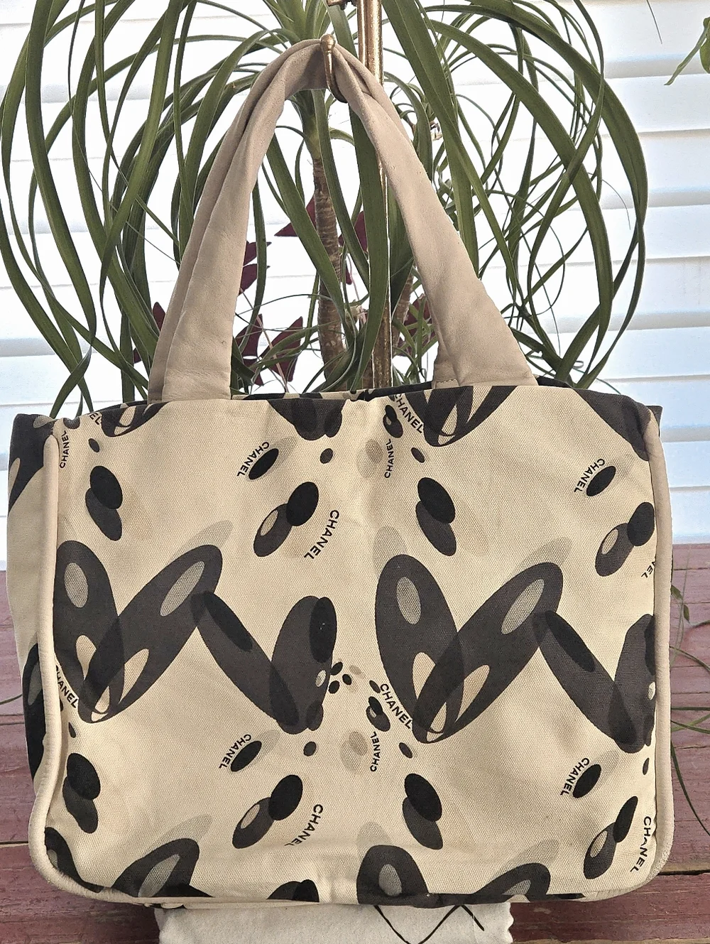 Authentic Chanel Canvas and Leather Tote Bag - Picture 2 of 12
